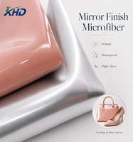Cuir synthétique PU microfibre effet miroir brillant, imperméable, résistant aux plis, 0,8 mm, pour sacs, empeignes de chaussures, boîtes cadeaux