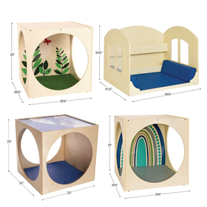 Montessori להסתתר משם בכיתה ילד קריאה פינה ילדים רגועים בפינה עם אחסון לילדים - Product Image 2