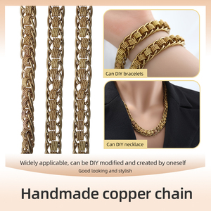 Brass Chuỗi Nhà Sản Xuất Phóng Đại Túi Đồ Trang Sức Jeans Chuỗi <span class=keywords><strong>Handmade</strong></span> Chunky Brass Lề Đường Chuỗi Cho Vòng Cổ Vòng Đeo Tay Làm - Product Image 4