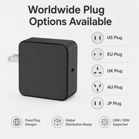 Pengisi Daya GaN 140W Tipe C Tunggal, Dilengkapi Kabel Tipe-C, Pengisi Daya Cepat PD untuk Samsung, Xiaomi, Macbook Pro Tablet Produk Terlaris