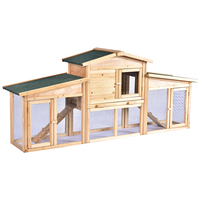 Casa/Jaula Moderna Cuadrada de Madera para Mascotas OEM con Cierre Push-Up, Impermeable, Ecológica, Reciclable, Transportín Exterior para Conejos