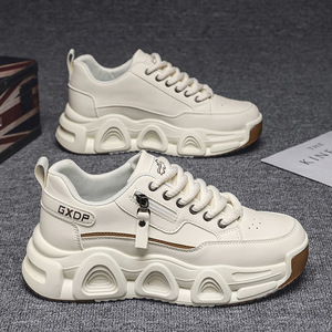 Men's <b>Shoes</b> 2025 Autumn New Fashion Mesh Upper Thick-Soled Running <b>Shoes</b> Daily Youth Outdoor <b>Height</b> <b>Increasing</b> Solid Color - Product Image 2
