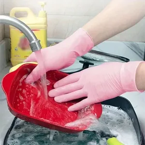 Gants jetables en nitrile rose pour le nettoyage domestique, le travail en cuisine, le jardinage, la vaisselle, sans latex, pour les salons de manucure, les salons de tatouage - Product Image 5