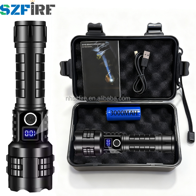 High Quality Aluminum Alloy Zoom Torch Flash Light Waterproof Rechargeable 1200 Lumen High Power Flashlight With 26650