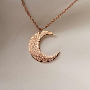 Bulan Islam Muslim Arab Allah kata kaligrafi ayat religius liontin baja tahan karat mode perhiasan kalung untuk wanita pria - Product Image 2