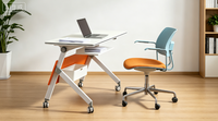 Table de formation mobile en bois moderne, pliable, avec roulettes, pour salles de classe et salles de réunion - Vente en gros usine