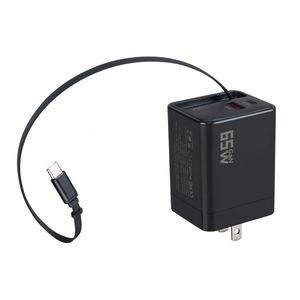<b>USB</b> Wall Charger A+<b>C</b> Power Adapter Phone Charger <b>Plug</b> with Expandable Cable Fast <b>Charging</b> 65W Type <b>C</b> Charger - Product Image 4