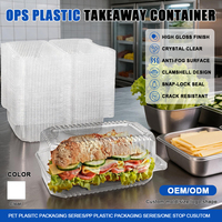 Boîte en plastique transparente de qualité alimentaire avec couvercle à charnière pour pâtisserie, gâteau, hot-dog