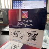 Plaque d'affichage personnalisée en acrylique pour réseaux sociaux Instagram, plaques NFC avec affichage de code QR, avis Google, fréquence NFC 13,56 MHz