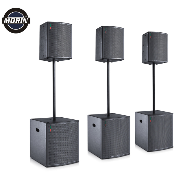 Morin Pa Active Coaxial Speaker Tower System 1012,15,18inch Full Range Monitor+Subwoofer 300W-600W Wood Church Meeting Event