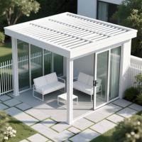 Techo Abatible Motorizado de Aluminio y Policarbonato con Control Remoto, Diseño Moderno y Lujoso, Impermeable, para Balcón