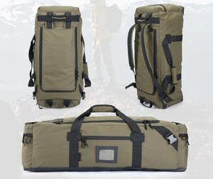 86L Water Repellent Canvas Leather <strong>Large</strong> Duffel Bag Travel Gym Sports-Hidden Straps Shoe Compartment-Men Women's Perfect Luggage - Product Image 5