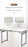 Ensemble de table et chaises pliantes contemporaines en alliage d'aluminium léger et personnalisable, avec base à trois pieds, idéal pour les pique-niques