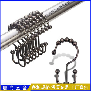 Jushang Mountain-Shaped Shower Curtain <b>Hooks</b> Stainless Steel Slip <b>Hook</b> Bathroom Use - Product Image 2