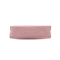 Sac de maquillage et étui de rangement pour cosmétiques de luxe en cuir véritable personnalisé, 4 pouces, portable, à la mode, avec fermeture éclair brodée, chaîne