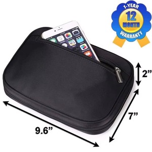 Étui de rangement pour bijoux de voyage, fabriqué en usine BSCI, avec pochette amovible et accessoires, dans une boîte cadeau (V1B Noir) - Product Image 2