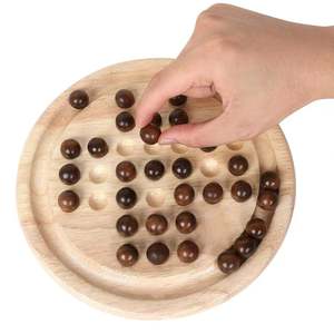 Jeu d'échecs Kongming en bois, jeu de société éducatif pour enfants, en bois massif, pour un seul joueur, jouet d'exercice de réflexion, couleur naturelle - Product Image 1