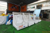 Jeux gonflables commerciaux pour fêtes et événements : Ensemble 4 pièces – Basketball, Tic Tac Toe, Cible Bullseye, Jeux de lancer interactifs pour locations événementielles