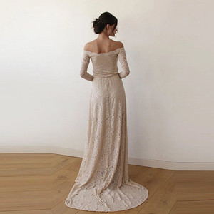 Robe de mariée champagne avec traîne # 1148 - Product Image 5