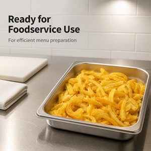 Tiras de Pimiento Amarillo Congelado, Rodajas de Pimiento Dulce Amarillo para Servicios de Alimentación, <span class=keywords><strong>Pizza</strong></span>, Pasta, Ensaladas, Salsas e Ingredientes para Comidas Preparadas - Product Image 3
