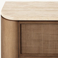 Commode en chêne massif sur mesure, buffet en travertin, 6 tiroirs, meuble de rangement de luxe pour studio ou loft