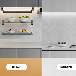 ชั้นวางของแบบพับเก็บได้ ชั้นวางของแบบดึงลง ชั้นวางของแบบพับได้ ตะกร้าแขวนใต้ตู้ ชั้นวางของแบบแขวน - Product Image 5