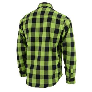 Camisa de franela de algodón con tablero verde personalizado para hombre de la mejor calidad, transpirable y cómoda para montar en motocicleta, teñida con hilo - Product Image 4