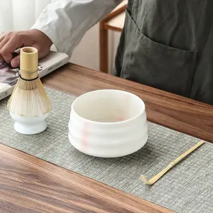 طقم مخفوق ماتشا-مخفوق ماتشا (شاسين) مغرفة تقليدية (شاشاكو) أدوات شاي ماتشا اليابانية المصنوعة يدويًا من الخيزران الطبيعي
