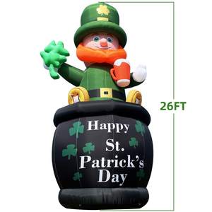 Гигантский 26FT, день Патрика, надувные наружные украшения, стоящий надувной Лепрекон с мощной воздуходувкой для праздничного газона - Product Image 6
