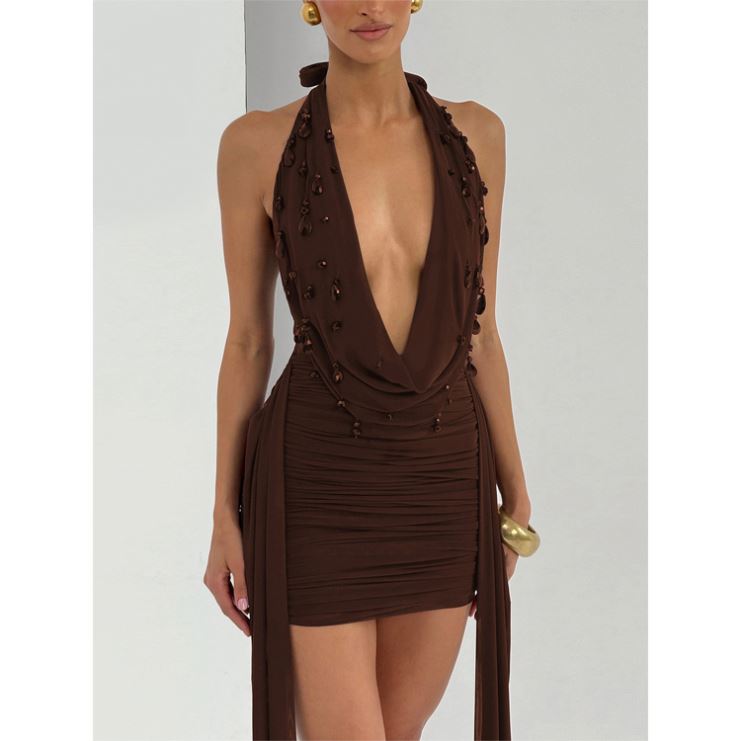Luxurious Comfort: Indulge in Premium Women's sexy back open night dress