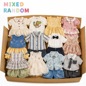 Ropa Usada Surtida para Bebés, Conjunto de Ropa de Verano, Liquidación, Vestidos Casuales, Camisetas, Pantalones Cortos para Niñas, Multicolor, Estilos Variados - Product Image 1