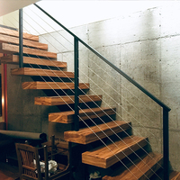 Escaliers préfabriqués en acier au carbone à double poutre, design extérieur