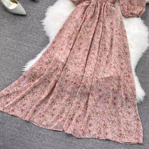 กระโปรง <span class=keywords><strong>Kikyo</strong></span> ชุดเดรสทรงเอกระโปรงผ้าชีฟองแยกส่วนคอสี่เหลี่ยมใหม่สำหรับฤดูร้อน - Product Image 4