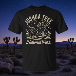 Camiseta del Parque Nacional Joshua Tree para hombre y mujer, diseño de senderismo y naturaleza, color negro - Product Image 3