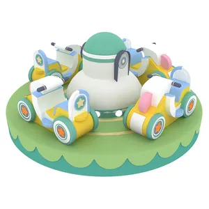 Attrezzature per parco divertimenti auto da corsa Soft Play carosello giostra giostra per bambini piccola attrezzatura da parco giochi al coperto