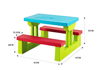Table et chaise d'extérieur pour enfants avec parapluie Table de pique-nique détachable pour enfants apprenant la table et la chaise de dessin
