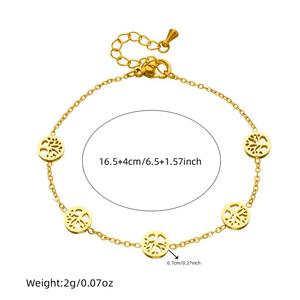 Simple hueco Circular suave Árbol de la vida collar único árbol de la vida pulsera pendientes antideslustre conjuntos de joyería Artificial - Product Image 6