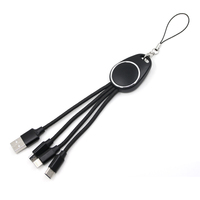 Chargeur USB Multi-Fonction en Nylon Durable avec Logo LED Couleurs Vives 3/5-en-1 – Cadeau Promotionnel Idéal pour iPhone 15, 16, 17