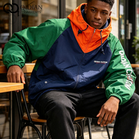 Veste Streetwear Homme Personnalisée à Capuche Demi-Visage Ample avec Imprimé Lettres Verticales et Cordon de Serrage Réglable – Service OEM