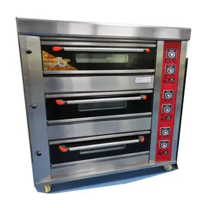 Cheap kitchen oven for bakery 3 decks 6 trays worn rofco bread commercial pizza industrial baking ge gas deck toaster oven