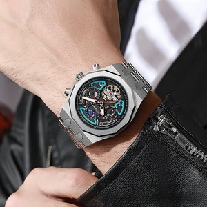 43Mm Nhà Máy Người Đàn Ông Của Thương Hiệu Sang Trọng Đồng Hồ <span class=keywords><strong>Skeleton</strong></span> Tự Động Đồng Hồ Cơ Khí Với Chronograph - Product Image 6
