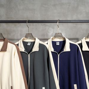 Yingling Side Striped Cotton Hoodie Custom Graphic Print Sport Jacket 4200GSM Heavyweight Zip up Hoodies - Product Image 4