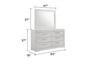 Modern Style 4 <b>Pc</b> Queen Bedroom <b>Set</b> with LED Headboard Solid Wood Construction Hand Carved Details Soft Bed in White - Product Image 4