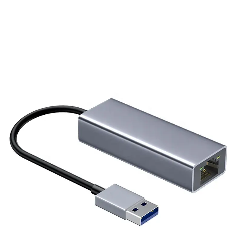 High Speed USB 3.0 1000Mbs Network Card Silver Metal Shell Micro USB 1000Mbps Megabit Network Card for Laptop PC TV