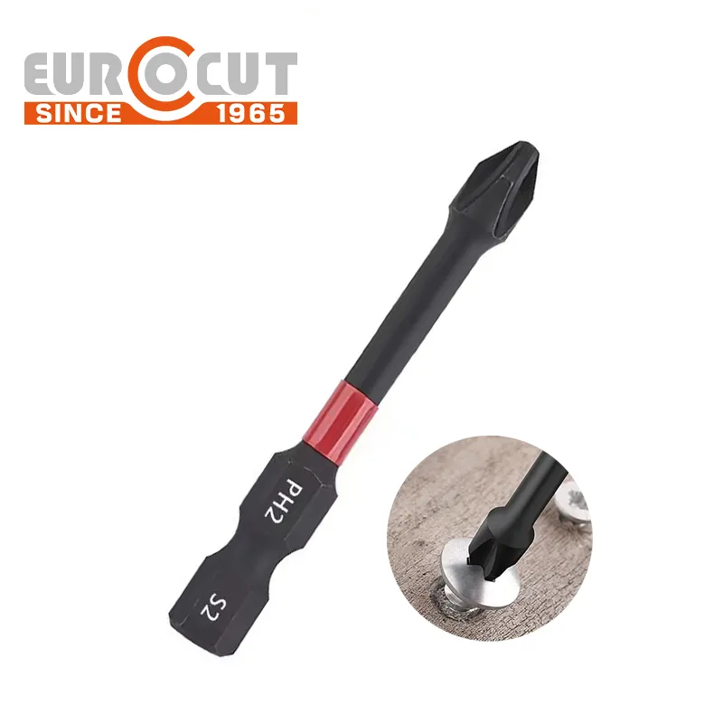 EUROCUT Chaves de Fenda de impacto para ferramentas de chave de fenda S2 Black Quackly Change Shank