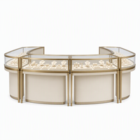 Vitrine Commerciale OEM ODM en Métal et Bois pour Bijoux, avec Verre Trempé et Éclairage LED, Taille Personnalisée, Vente en Gros