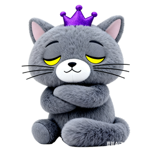 <span class=keywords><strong>Peluche</strong></span> douce pour enfants, décoration de la maison, adorable <span class=keywords><strong>chat</strong></span> gris en <span class=keywords><strong>peluche</strong></span> avec couronne - Product Image 1