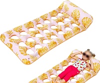 Matelas flottant gonflable imprimé avec appui-tête pour adultes, pour piscine et plage
