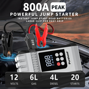 Mini démarreur compact avec compresseur d'air 10000mAh pour moto, vélo, pochette facile à transporter - Product Image 6