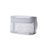 Sac cosmétique en maille respirante, pochette légère à fermeture éclair, organiseur de maquillage pliable pour les articles de toilette de voyage, les essentiels de gym